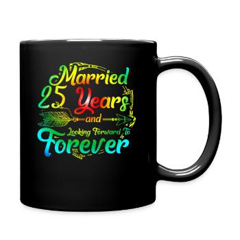 25th wedding anniversary - Full Colour Mug - black - Right