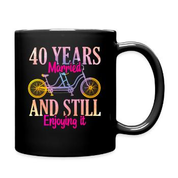 40th wedding anniversary - Full Colour Mug - black - Right