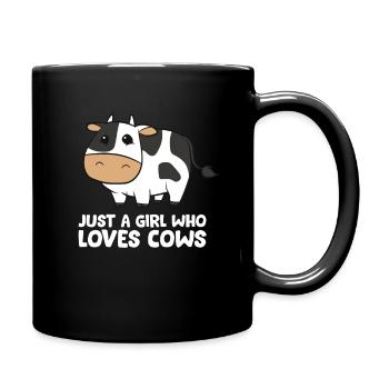 Drôle de vache Juste une fille qui aime les vaches - Mug uni - noir - Droite