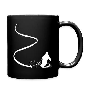Traces de ski - Mug uni - noir - Droite