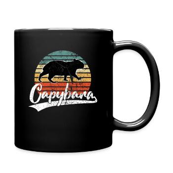 Capybara Capibara Rodent Water Pig Retro - Full Colour Mug - black - Right