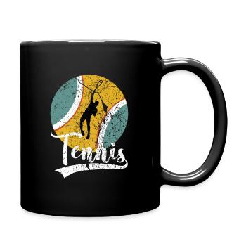 Tennis Trainer Tennisspieler Herren Retro Vintage - Tasse einfarbig - Schwarz - Rechts