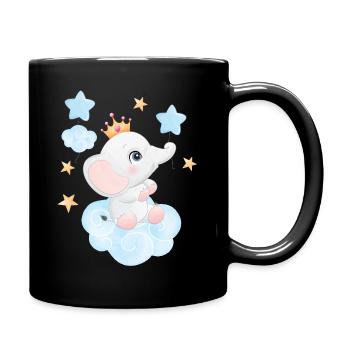 Süßer Baby Elefant - Tasse einfarbig - Schwarz - Rechts