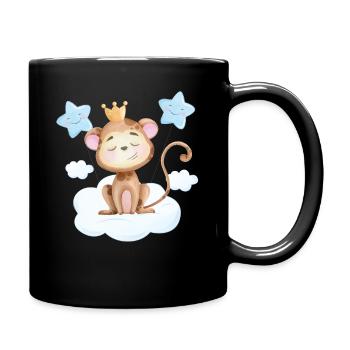 Süßes Affen Baby - Tasse einfarbig - Schwarz - Rechts