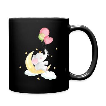 Doux éléphant bébé - Mug uni - noir - Droite