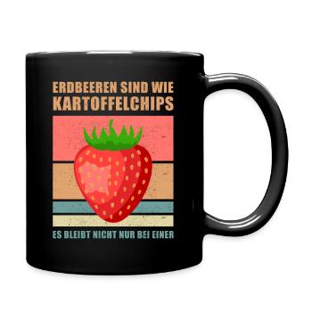 Erdbeeren Erdbeere Garten Vegan Gärtner Geschenk - Tasse einfarbig - Schwarz - Rechts