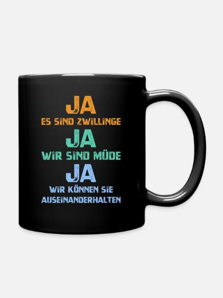 Mutter von Zwillingen Vater von Zwillingen Eltern - Tasse einfarbig - Schwarz