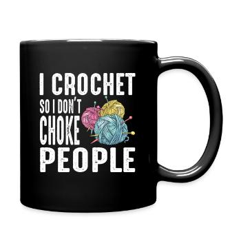 Crochet mamie crochet aiguille fil de couture couture - Mug uni - noir - Droite