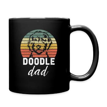 Vintage Best Poodle Dad Dog Poodle Papa Father - Full Colour Mug - black - Right