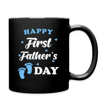 Vatertag erster Vatertag - Tasse einfarbig - Schwarz - Rechts