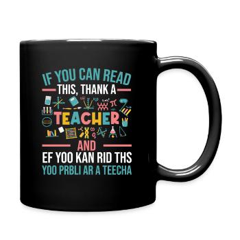 Vous Can Read This Thank A Teacher Drôle Professeur - Mug uni - noir - Droite