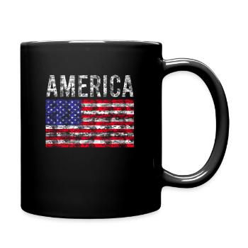 America Flag Vintage - Full Colour Mug - black - Right