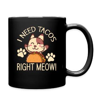 Cat Lover Tacos Kitten Taco Enthusiast - Full Colour Mug - black - Right