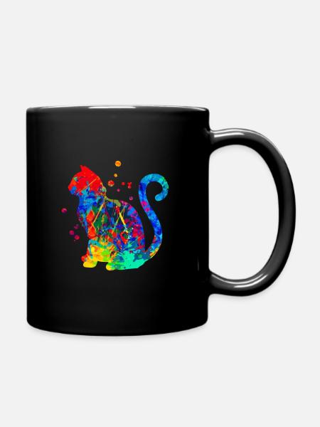 Cats Art Vintage Kitten Retro Kitten Graphic - Tasse einfarbig - Schwarz