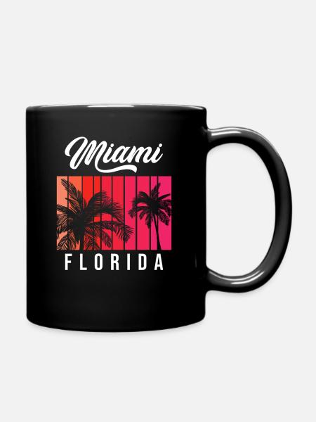 Miami Florida Retro Sunset - Tasse einfarbig - Schwarz