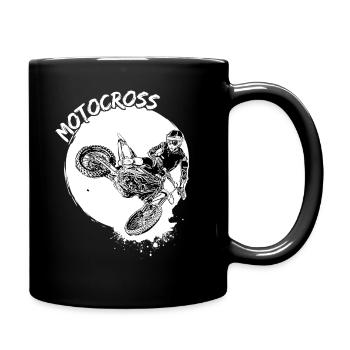 Motocross Design Enduro / Geschenkidee / MX Retro - Tasse einfarbig - Schwarz - Rechts