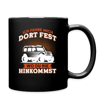 Offroad Geländewagen 4x4 Gelände Geschenk - Tasse einfarbig - Schwarz - Rechts