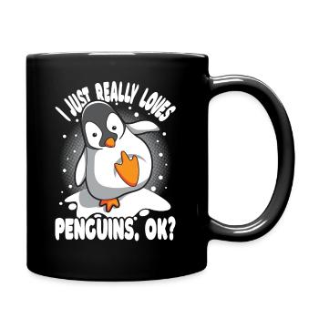 Penguin South Pole Antarctic funny saying gift - Full Colour Mug - black - Right