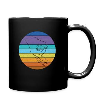 Reingeschaut Reingeguckt Retro Meme - Tasse einfarbig - Schwarz - Rechts