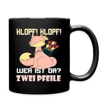 Bogenschießen Bogenschütze Bogen Pfeil Geschenk - Tasse einfarbig - Schwarz - Rechts