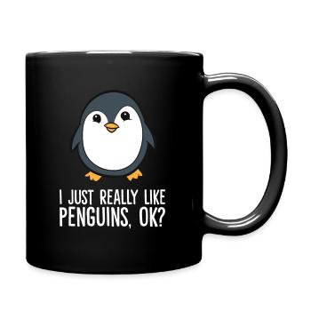 J’aime vraiment les pingouins - Mug uni - noir - Droite