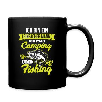 Simple man I like camping and fishing fishing - Full Colour Mug - black - Right