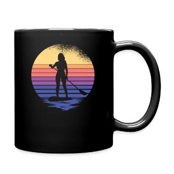 SUP Dames Paddelsurfer Stand Up Paddle supboard - Mug uni - noir - Droite