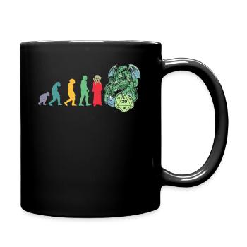RPG Game Evolution Gamer D20 Dice Pen and Paper - Full Colour Mug - black - Right