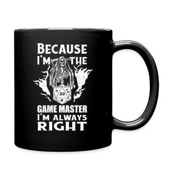 RPG Gamer D20 Dice Pen and Paper Jeu de plateau - Mug uni - noir - Droite