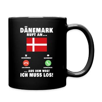 Dänemark Urlaub Anruf Fanö Reise Telefon Geschenk - Tasse einfarbig - Schwarz - Rechts