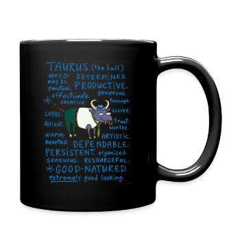 TAUREAU - SIGNE ASTROLOGIQUE - ZODIAC - HOROSCOPE - Mug uni - noir - Droite