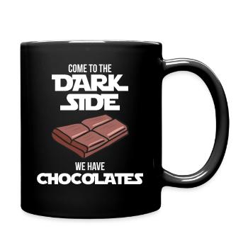 Come on the dark side, we have chocolate. - Full Colour Mug - black - Right