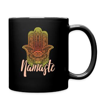 Hamsa Fatima Hand Böser Blick Namaste Spirituelles - Tasse einfarbig - Schwarz - Rechts