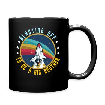 Promoted to Big Brother Rocket Space Launch - Full Colour Mug - black - Right