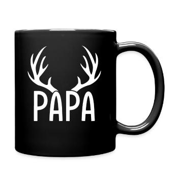 Papa Hirschgeweih - Tasse einfarbig - Schwarz - Rechts