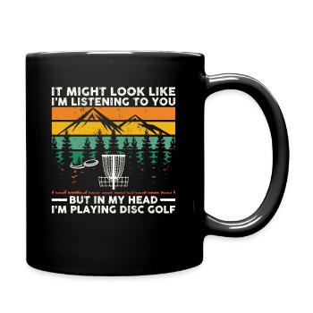Discgolf | Discgolfer Discgolfspieler Geschenk - Tasse einfarbig - Schwarz - Rechts