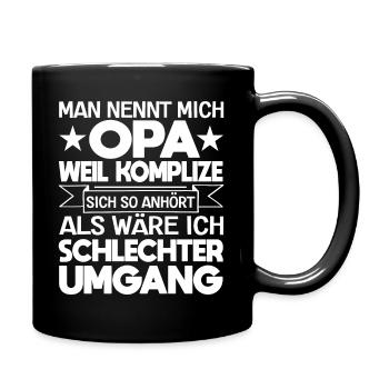 Opa und Enkel Bestes Team lustiger Spruch Großvati - Tasse einfarbig - Schwarz - Rechts