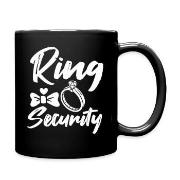 Funny Wedding Ring Security Bearer Outfit - Full Colour Mug - black - Right