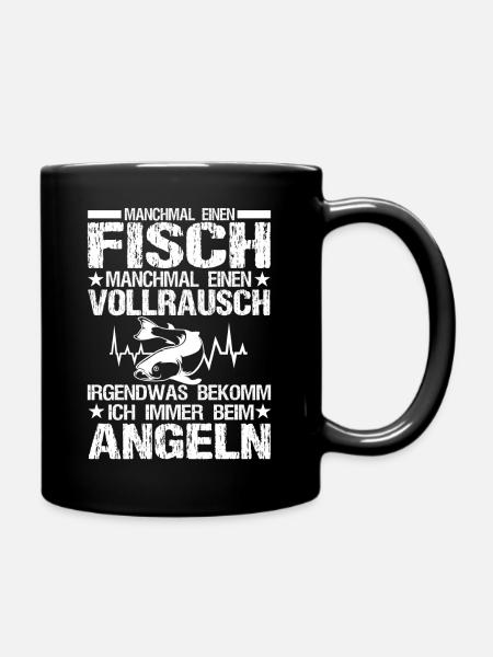 Angelmotiv Lustiger Angelspruch Angelsport - Tasse einfarbig - Schwarz