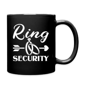 Ring bearer wedding ring security groomsman saying - Full Colour Mug - black - Right