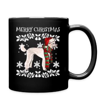 Joyeux Noël Ornement Caniche Noël Santa - Mug uni - noir - Droite