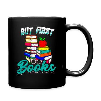 Bücher Buch Lesen Literatur - Tasse einfarbig - Schwarz - Rechts