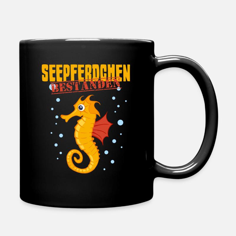 Seepferdchen Bestanden Frühschwimmer Abzeichen - Tasse einfarbig - Schwarz