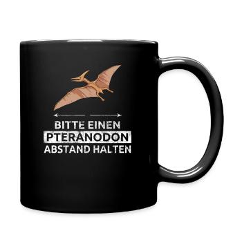 Bitte Einen Pteranodon Abstand Halten Flugsaurier - Tasse einfarbig - Schwarz - Rechts