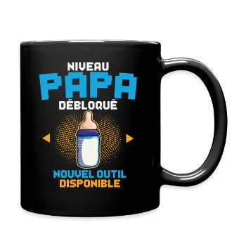 Niveau Papa Annonce Grossesse Futur Père Gamer - Mug uni - noir - Droite