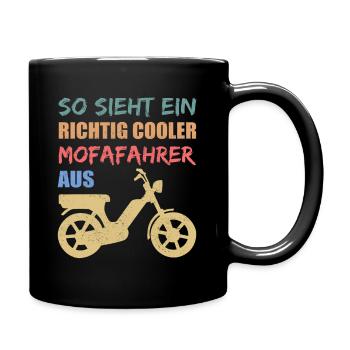 Mofa Mofafahrer Mofas Moped Mopedfahrer Geschenk - Tasse einfarbig - Schwarz - Rechts