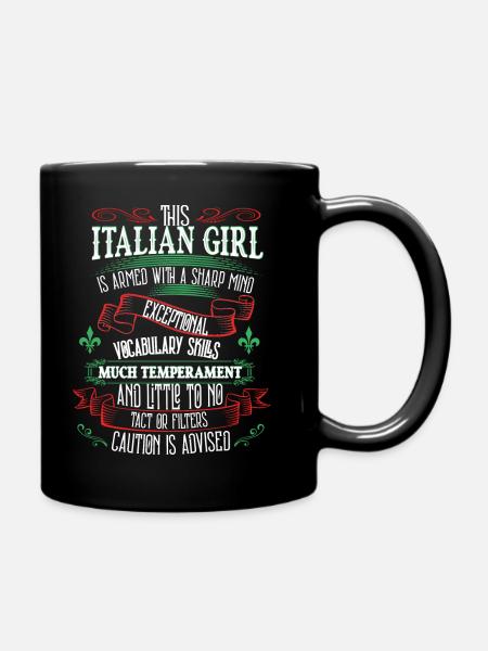 Italian woman | Italian Girl | Donna | Nonna - Full Colour Mug - black