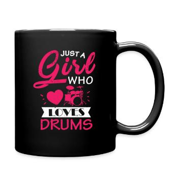 Drummer Girl Juste A Girl Who Loves Drums Cadeau - Mug uni - noir - Droite
