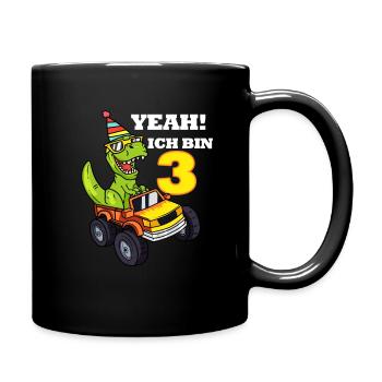 Kinder Geburtsag Dino Ich Bin 3 2018 Geboren - Tasse einfarbig - Schwarz - Rechts
