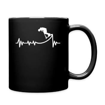 Tretroller Stuntscooter Herzschlag Stuntroller - Tasse einfarbig - Schwarz - Rechts